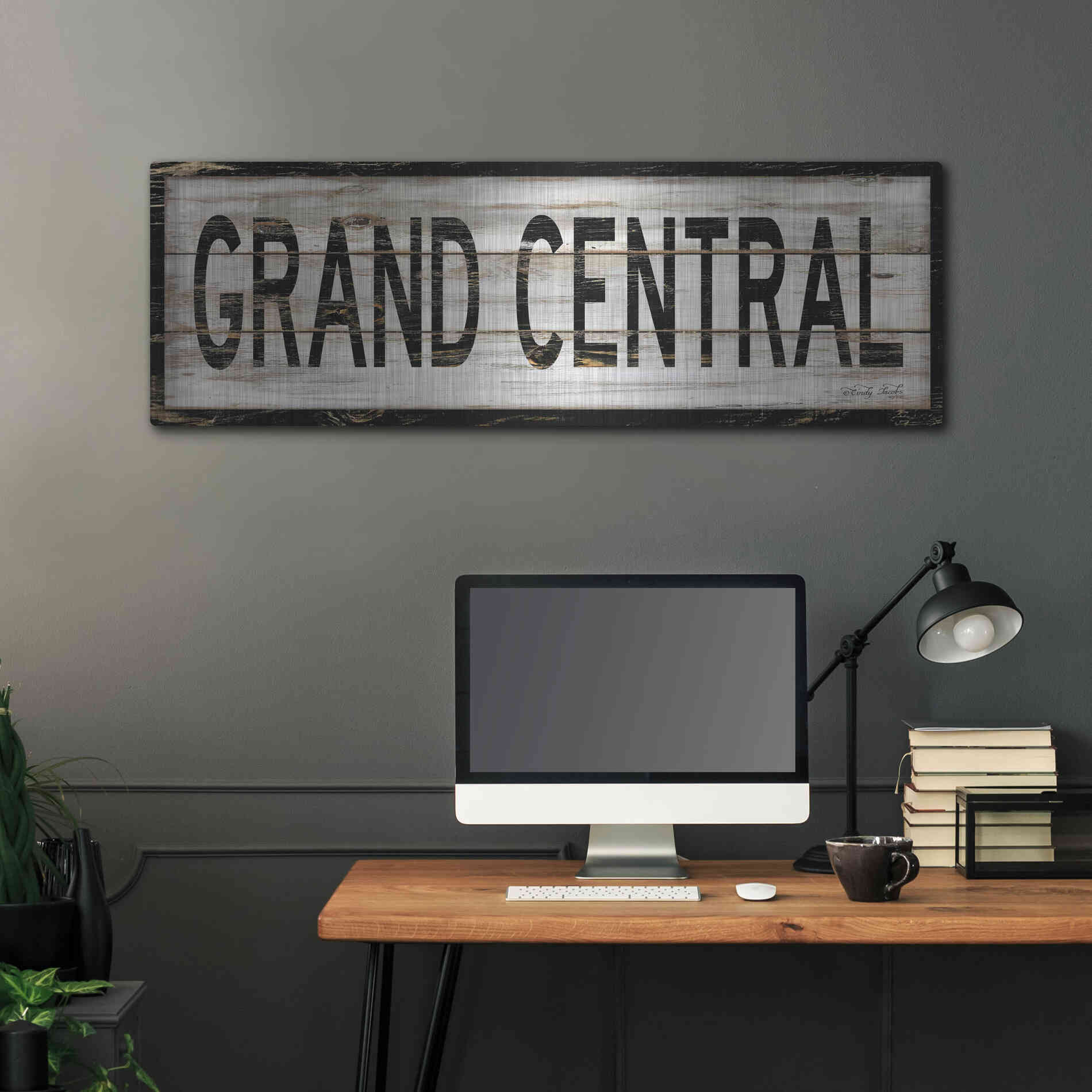 Luxe Metal Art 'Grand Central' by Cindy Jacobs, Metal Wall Art,48x16