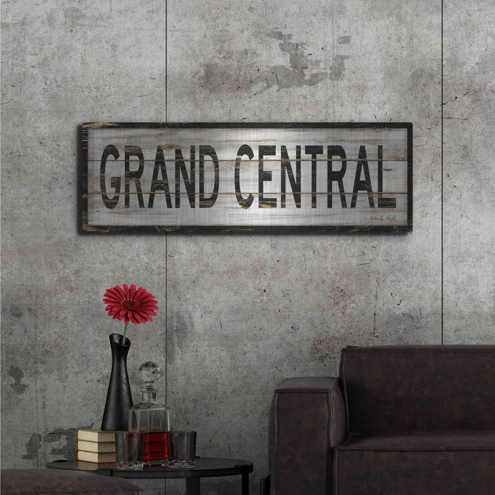Luxe Metal Art 'Grand Central' by Cindy Jacobs, Metal Wall Art,48x16