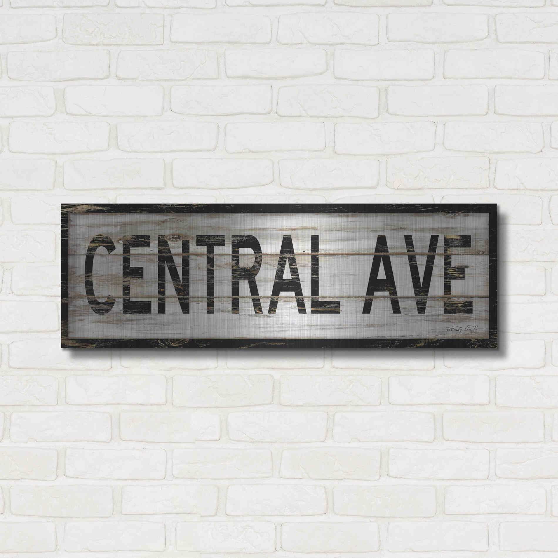 Luxe Metal Art 'Central Ave.' by Cindy Jacobs, Metal Wall Art,36x12