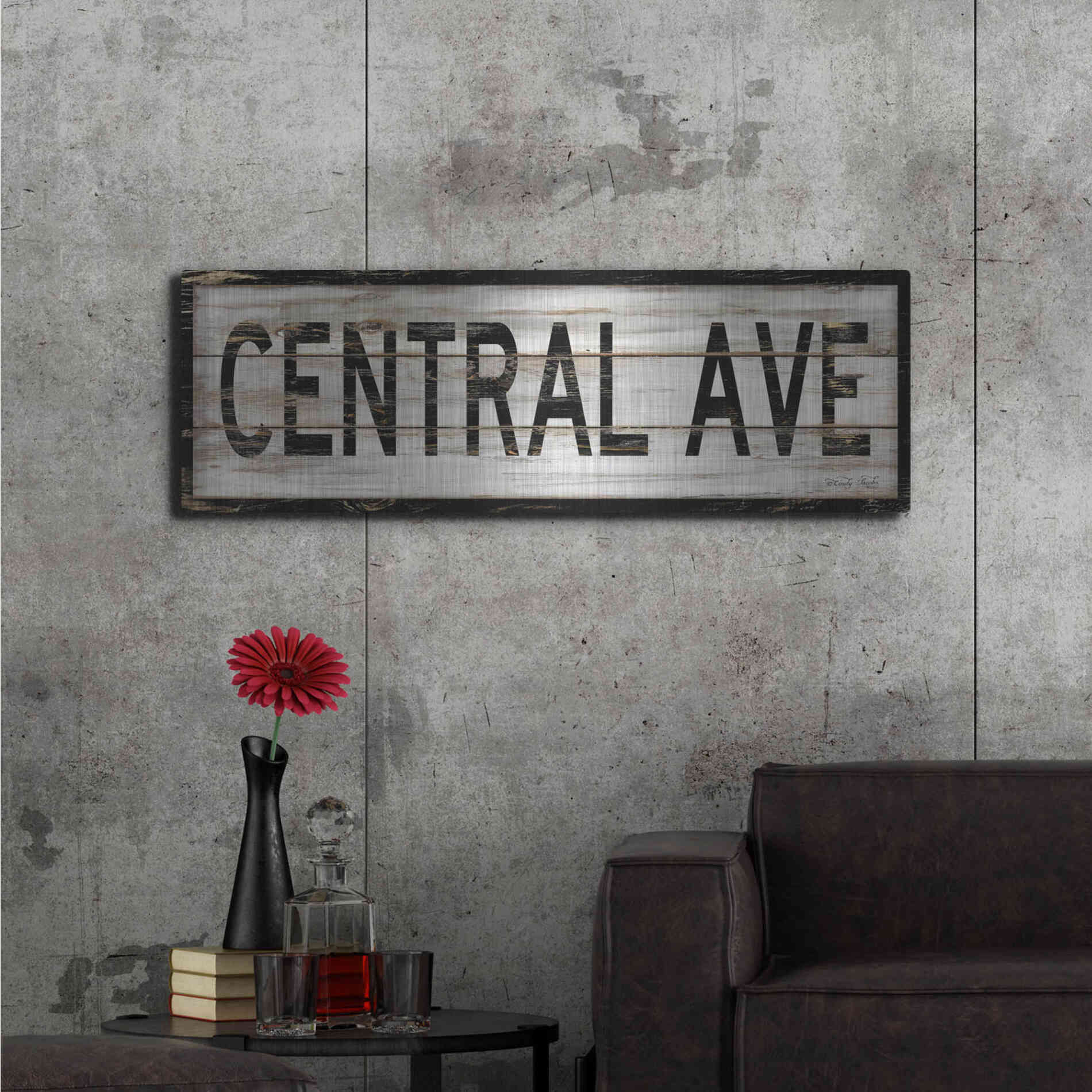 Luxe Metal Art 'Central Ave.' by Cindy Jacobs, Metal Wall Art,48x16