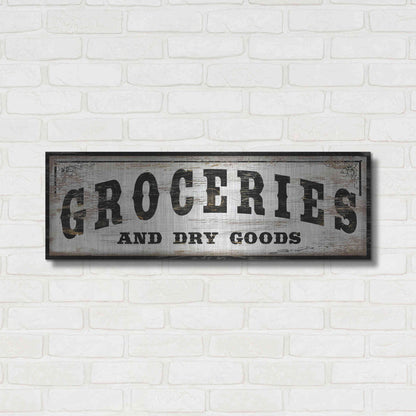 Luxe Metal Art 'Groceries and Dry Goods' by Cindy Jacobs, Metal Wall Art,36x12