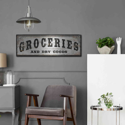 Luxe Metal Art 'Groceries and Dry Goods' by Cindy Jacobs, Metal Wall Art,36x12