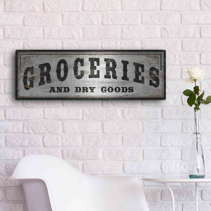 Luxe Metal Art 'Groceries and Dry Goods' by Cindy Jacobs, Metal Wall Art,36x12