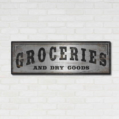 Luxe Metal Art 'Groceries and Dry Goods' by Cindy Jacobs, Metal Wall Art,48x16