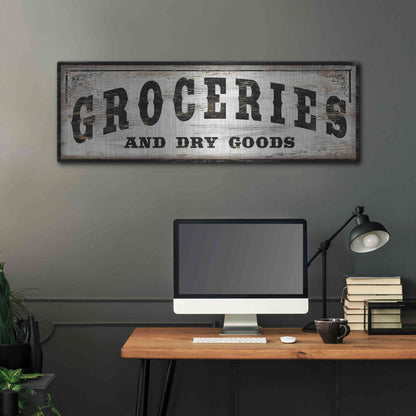 Luxe Metal Art 'Groceries and Dry Goods' by Cindy Jacobs, Metal Wall Art,48x16