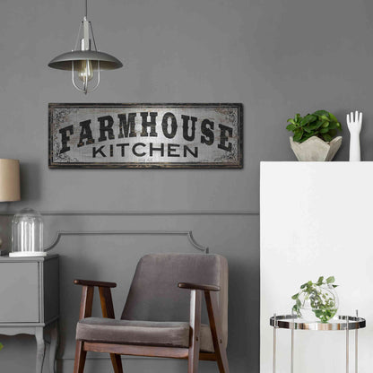 Luxe Metal Art 'Farmhouse Kitchen' by Cindy Jacobs, Metal Wall Art,36x12