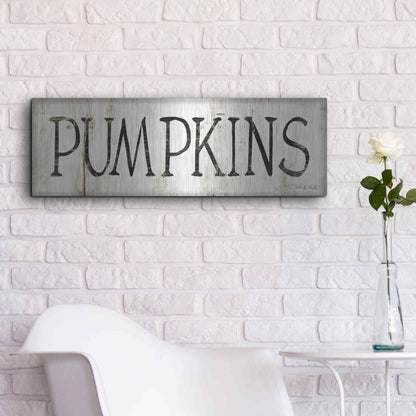 Luxe Metal Art 'Pumpkins' by Cindy Jacobs, Metal Wall Art,36x12