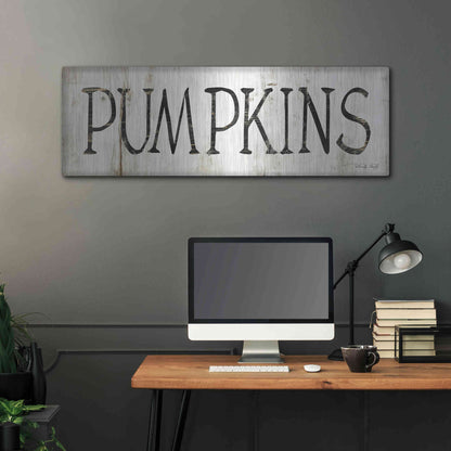 Luxe Metal Art 'Pumpkins' by Cindy Jacobs, Metal Wall Art,48x16