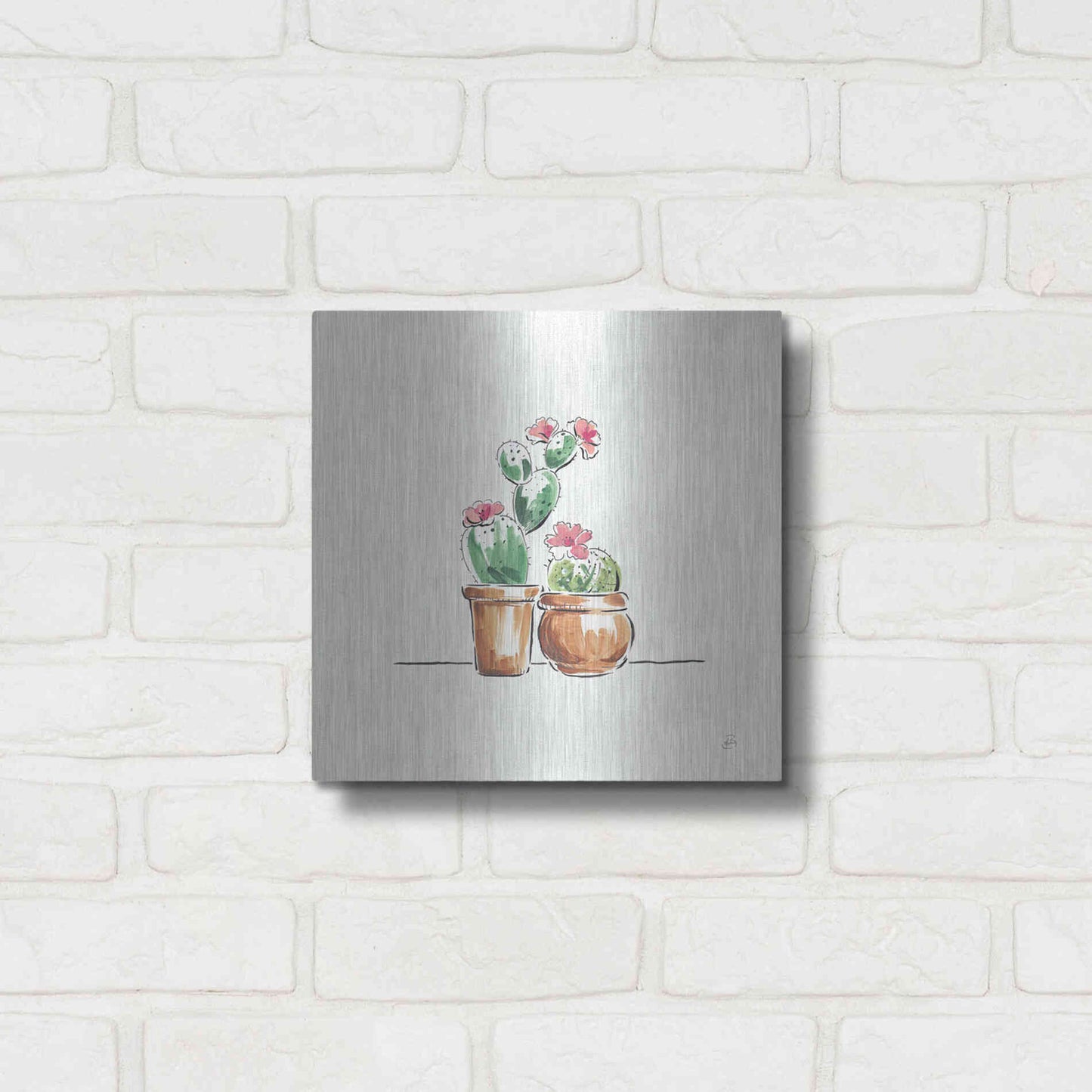 Luxe Metal Art 'Desert Bloom VII' by Daphne Brissonet, Metal Wall Art,12x12