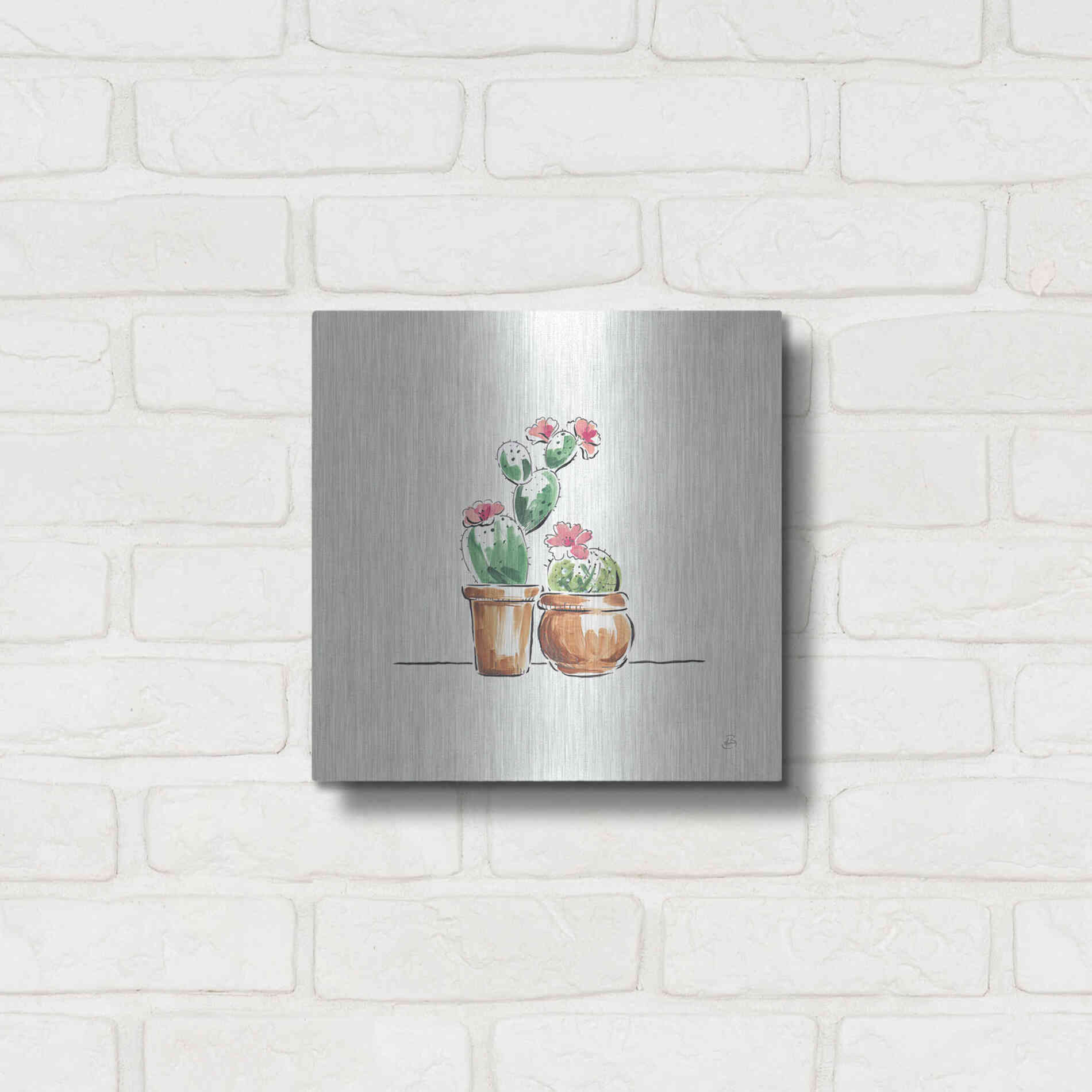 Luxe Metal Art 'Desert Bloom VII' by Daphne Brissonet, Metal Wall Art,12x12