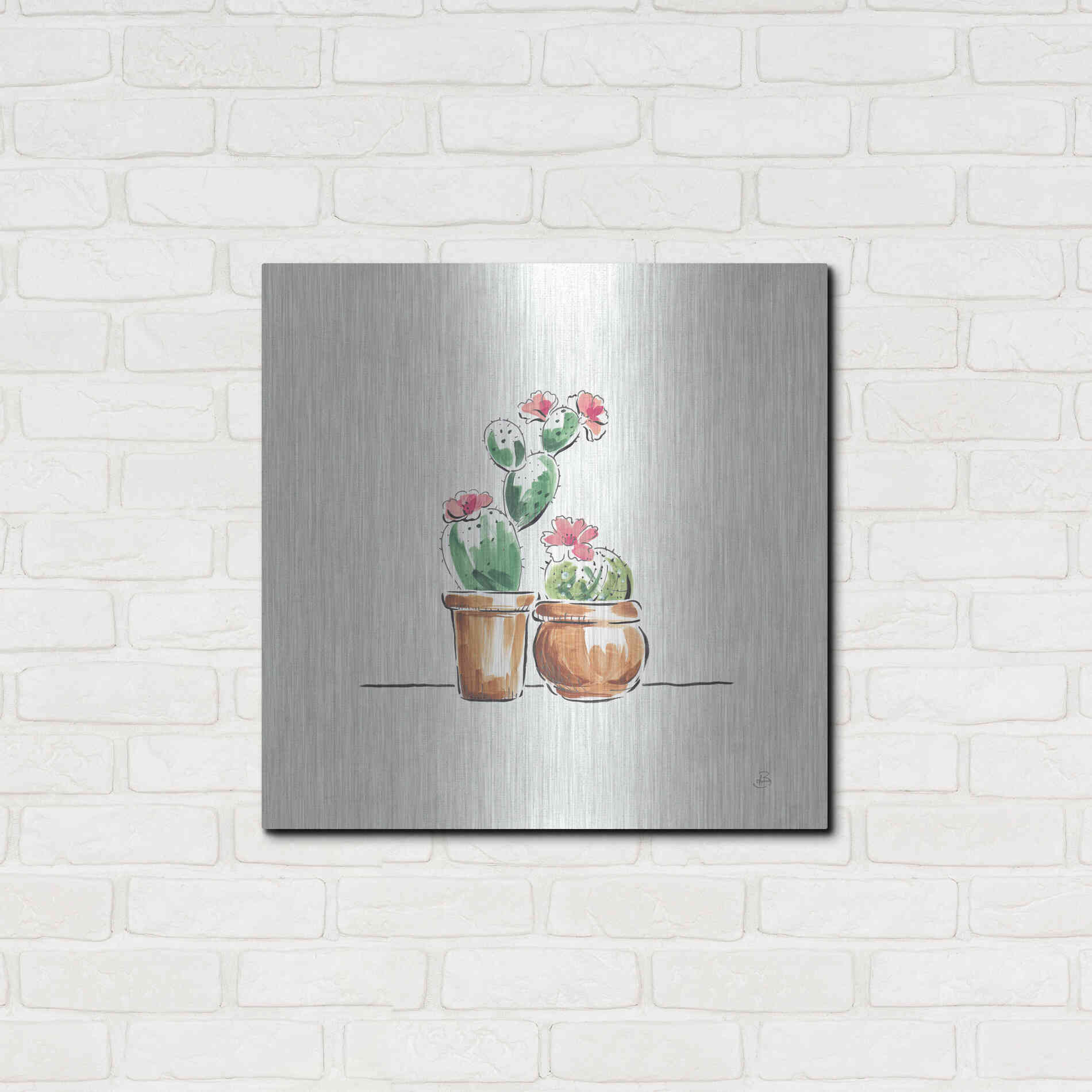 Luxe Metal Art 'Desert Bloom VII' by Daphne Brissonet, Metal Wall Art,24x24