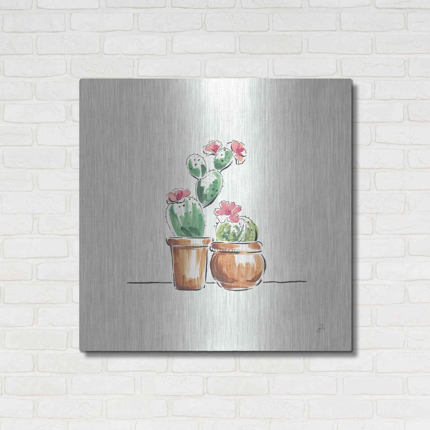 Luxe Metal Art 'Desert Bloom VII' by Daphne Brissonet, Metal Wall Art,36x36