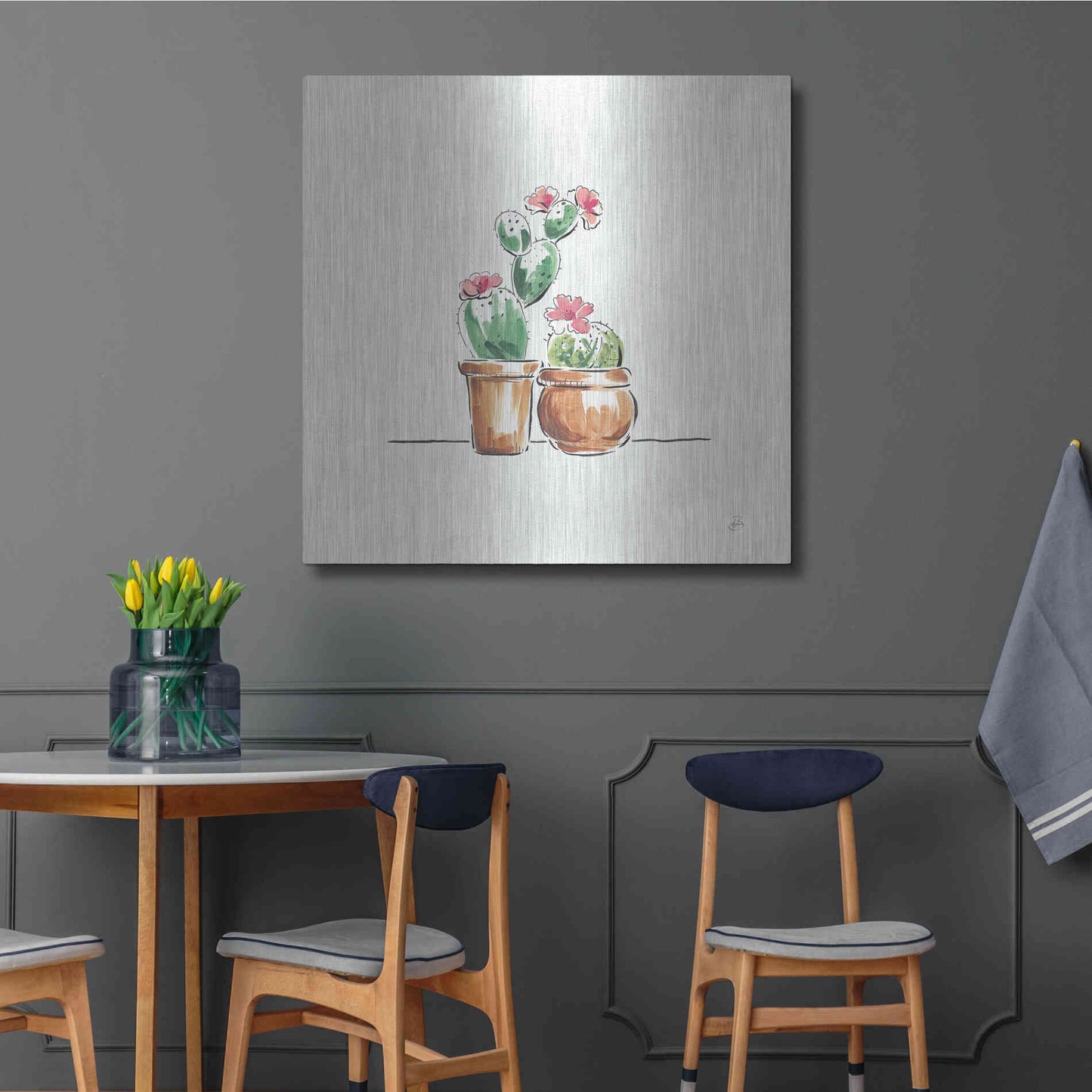 Luxe Metal Art 'Desert Bloom VII' by Daphne Brissonet, Metal Wall Art,36x36