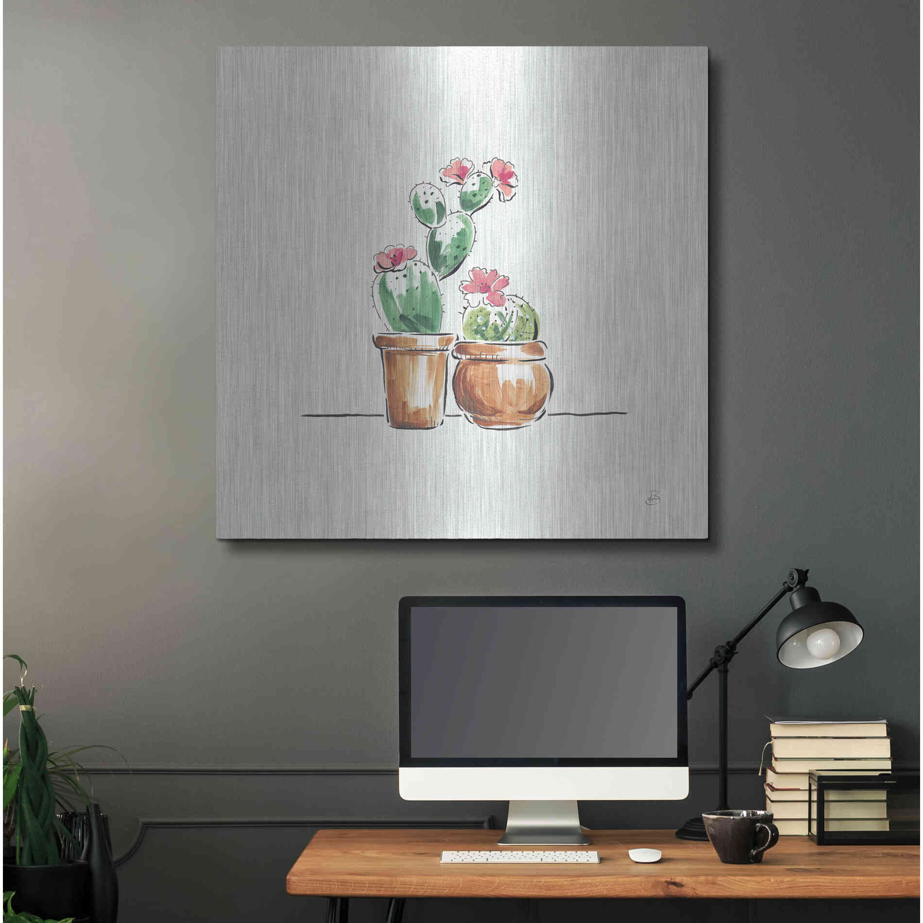 Luxe Metal Art 'Desert Bloom VII' by Daphne Brissonet, Metal Wall Art,36x36