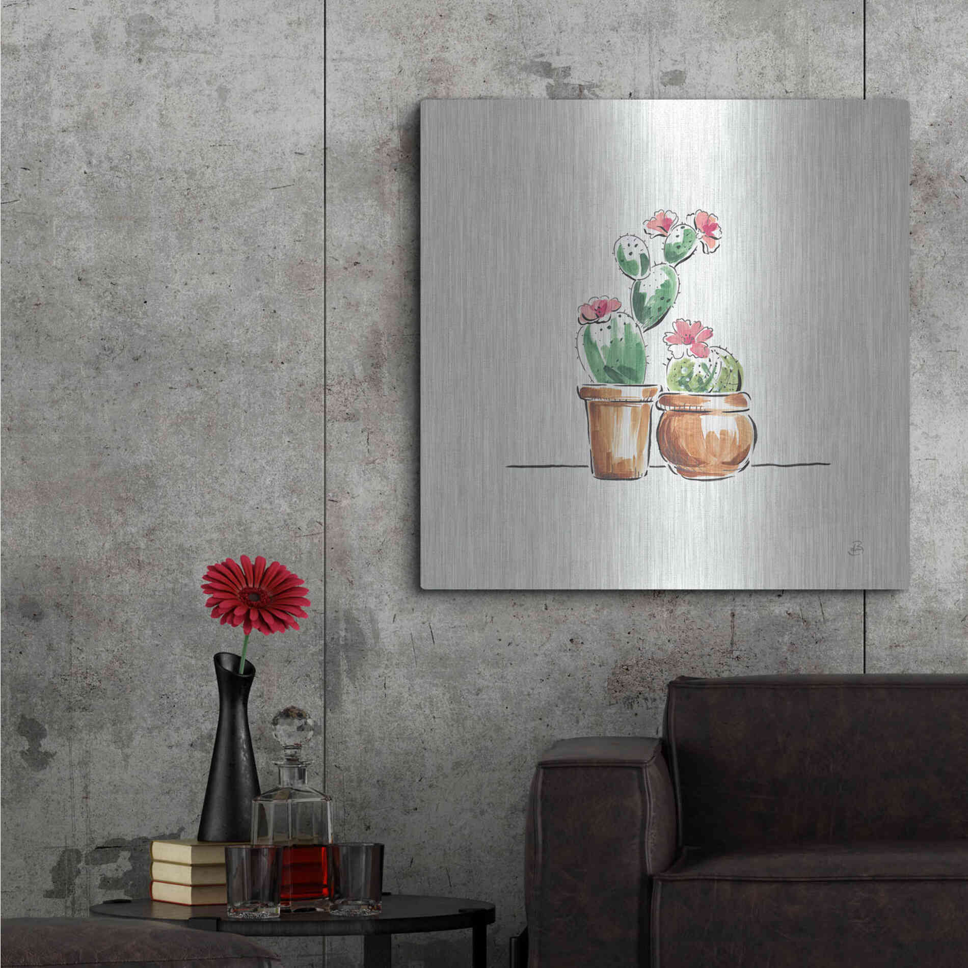 Luxe Metal Art 'Desert Bloom VII' by Daphne Brissonet, Metal Wall Art,36x36