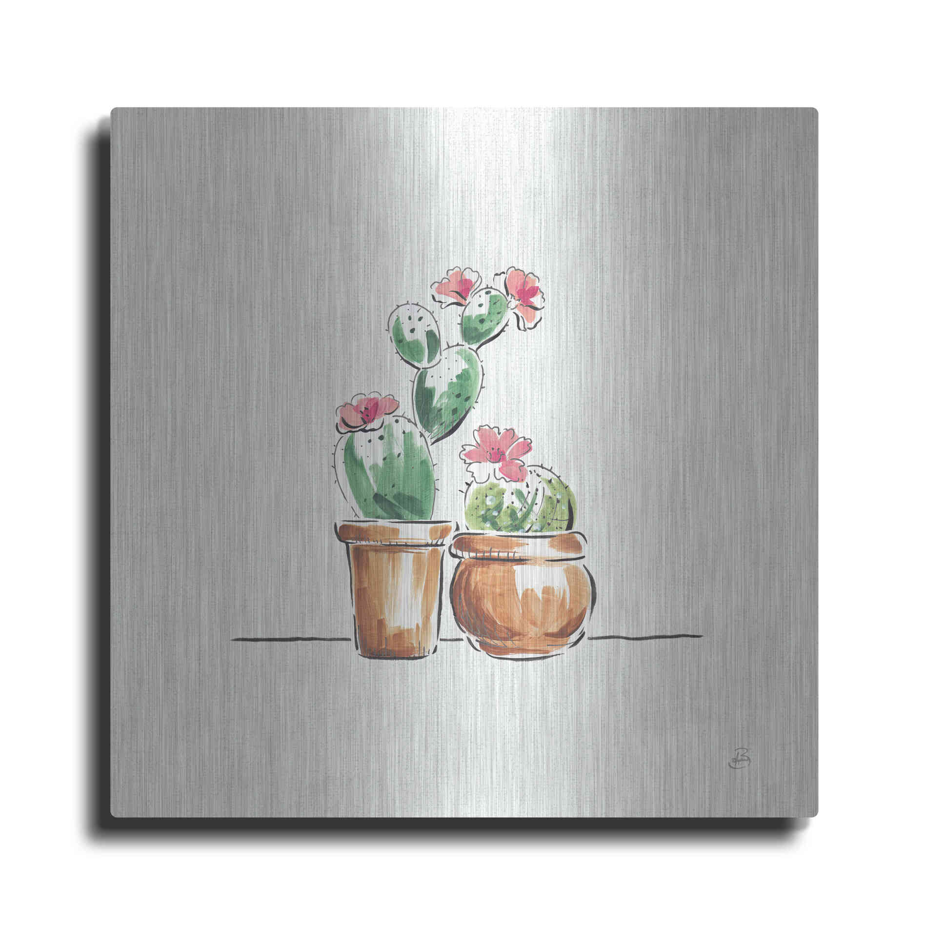 Luxe Metal Art 'Desert Bloom VII' by Daphne Brissonet, Metal Wall Art