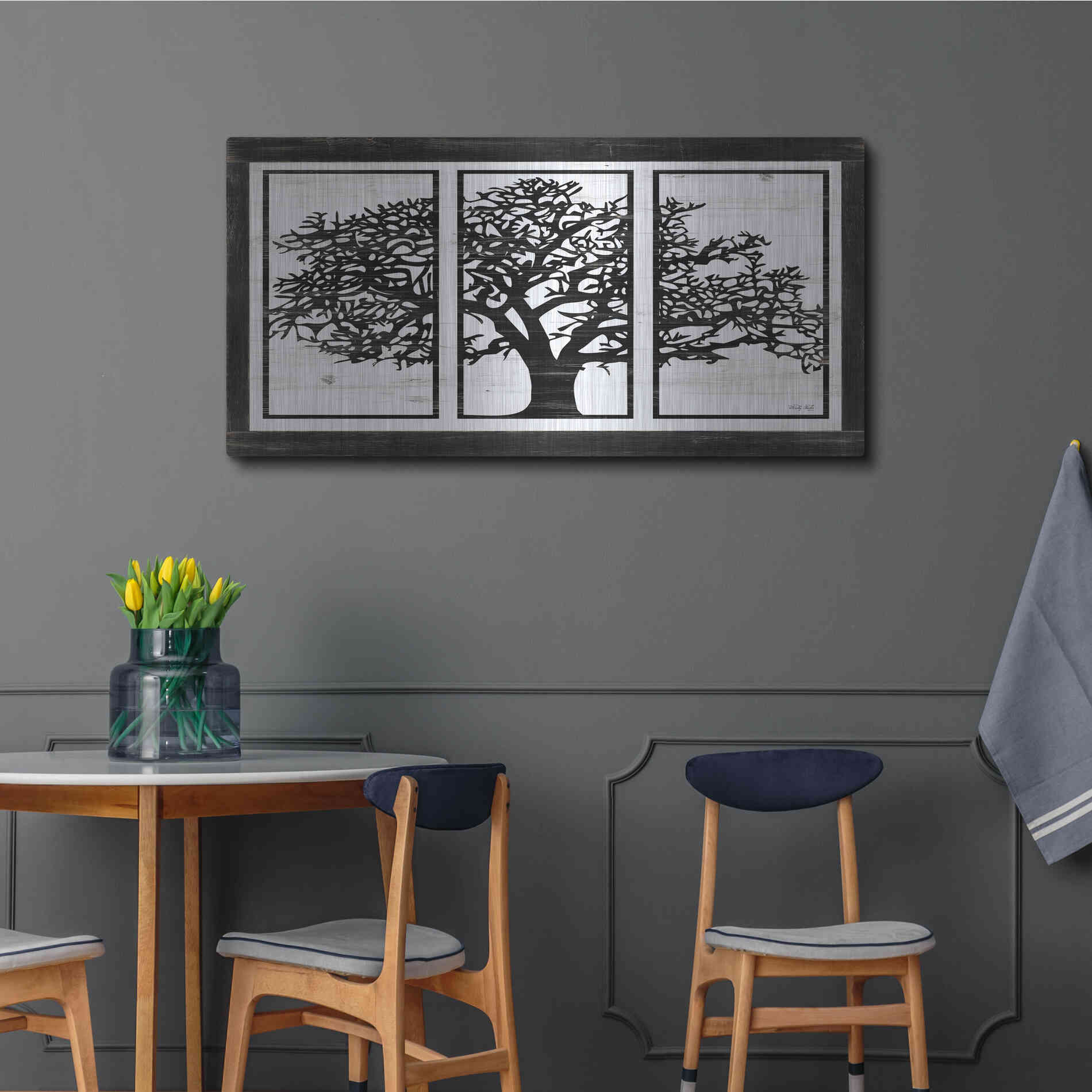 Luxe Metal Art 'Geo Tree' by Cindy Jacobs, Metal Wall Art,48x24