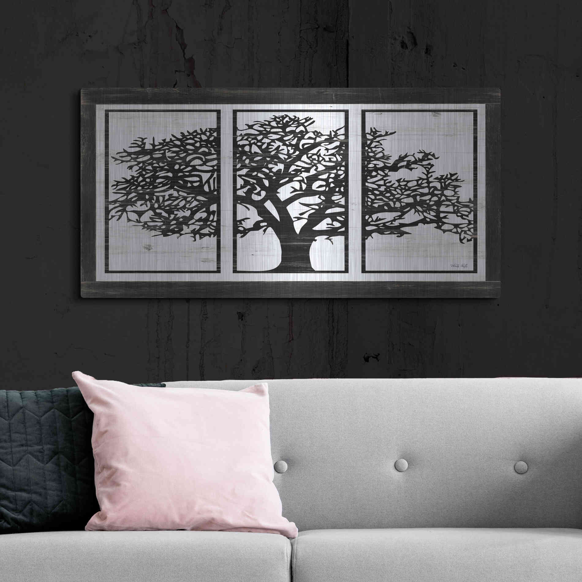 Luxe Metal Art 'Geo Tree' by Cindy Jacobs, Metal Wall Art,48x24