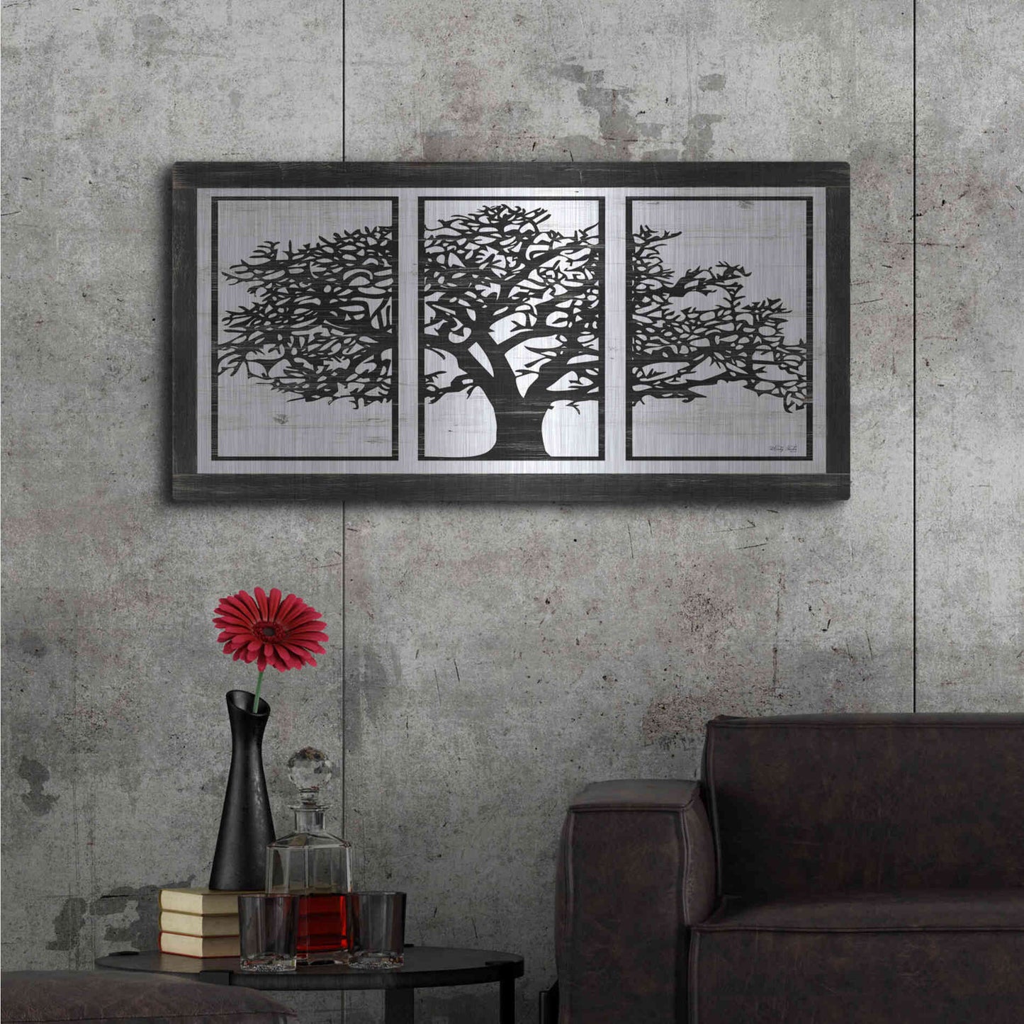 Luxe Metal Art 'Geo Tree' by Cindy Jacobs, Metal Wall Art,48x24