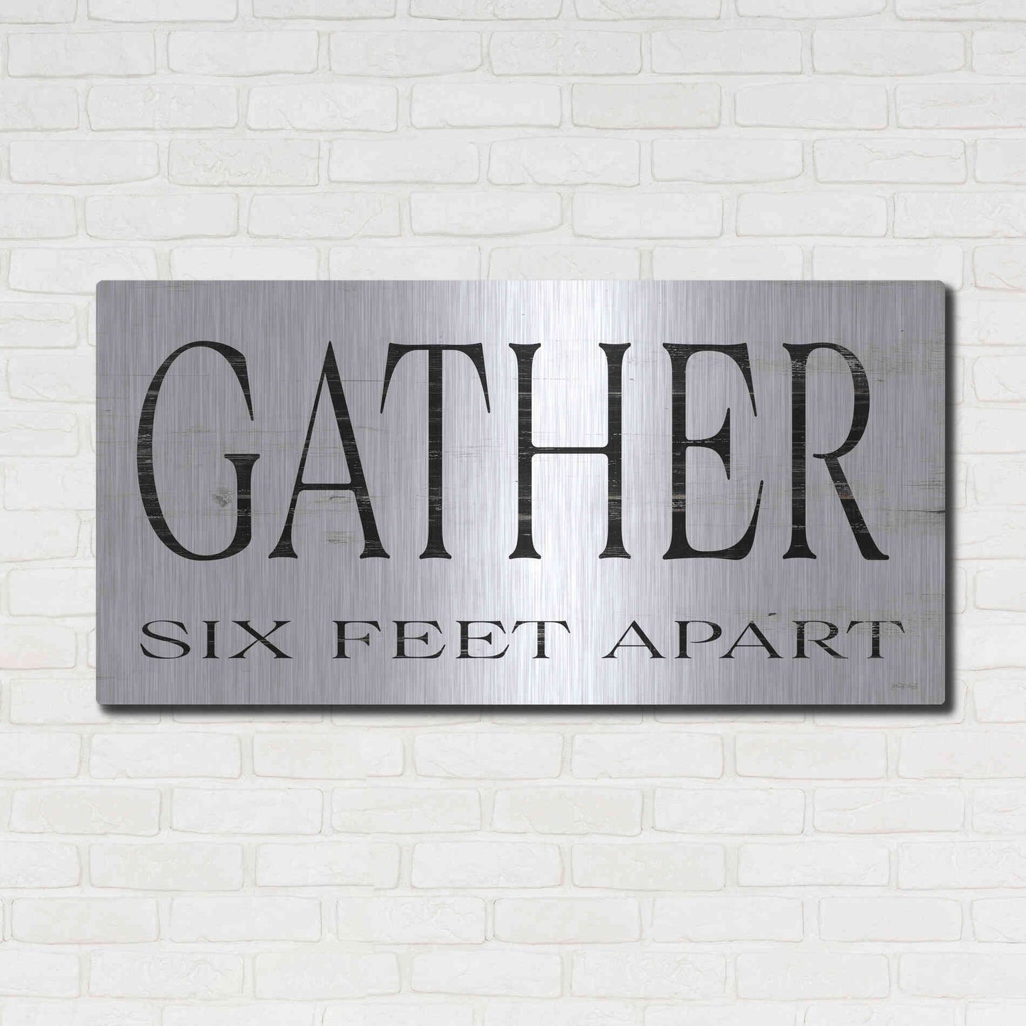 Luxe Metal Art 'Gather Six Feet Apart' by Cindy Jacobs, Metal Wall Art,48x24