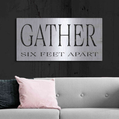 Luxe Metal Art 'Gather Six Feet Apart' by Cindy Jacobs, Metal Wall Art,48x24