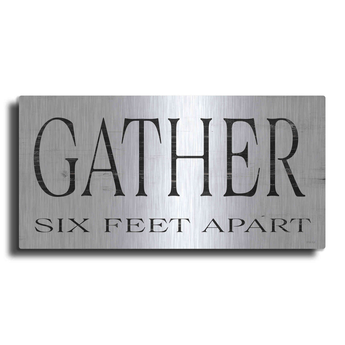 Luxe Metal Art 'Gather Six Feet Apart' by Cindy Jacobs, Metal Wall Art