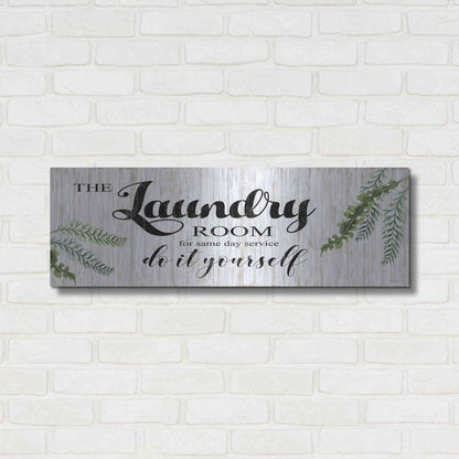 Luxe Metal Art 'The Laundry Room' by Cindy Jacobs, Metal Wall Art,36x12
