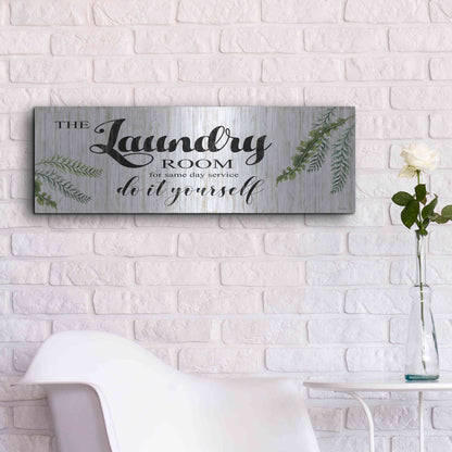 Luxe Metal Art 'The Laundry Room' by Cindy Jacobs, Metal Wall Art,36x12