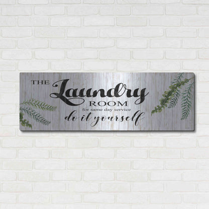 Luxe Metal Art 'The Laundry Room' by Cindy Jacobs, Metal Wall Art,48x16