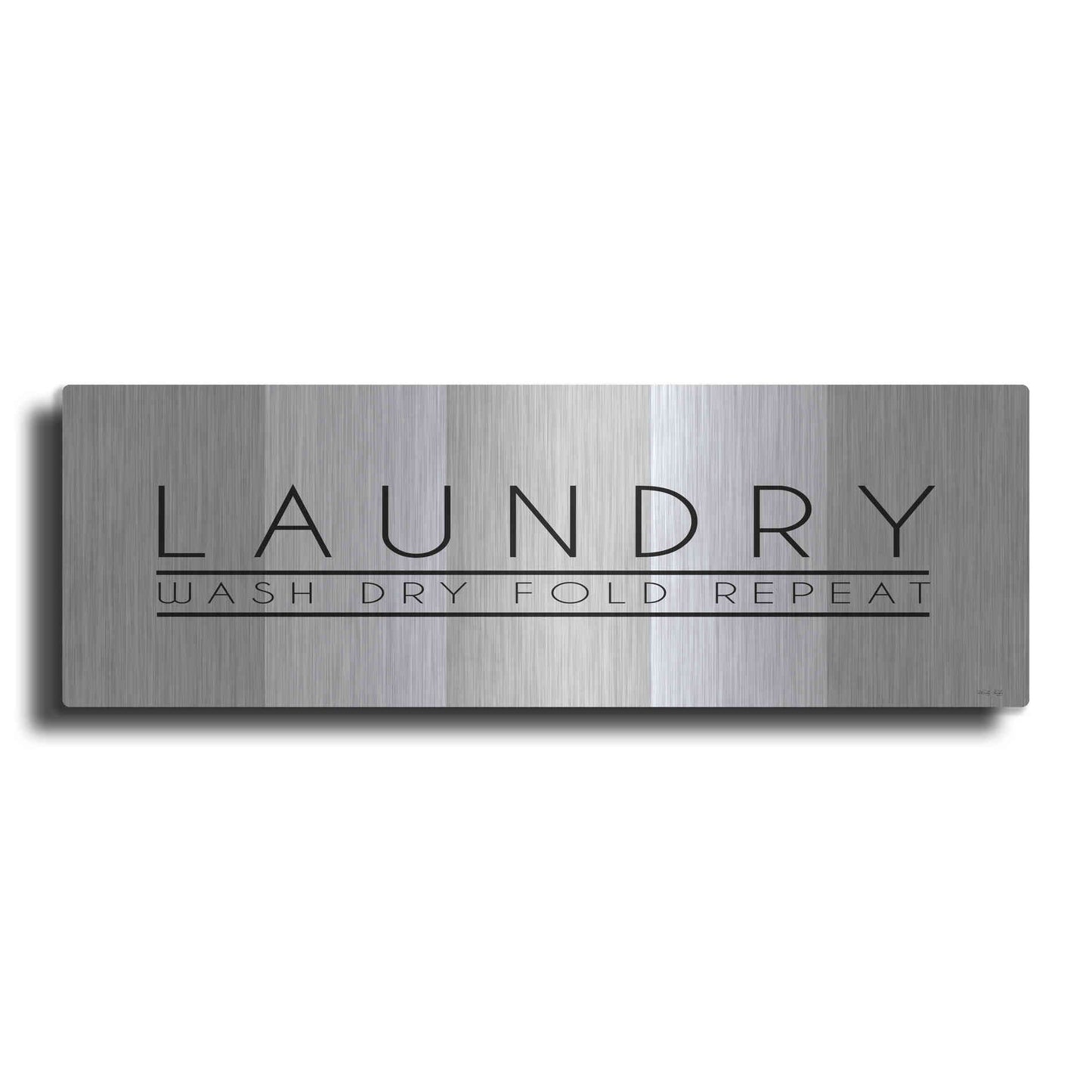 Luxe Metal Art 'Laundry - Wash, Dry, Fold, Repeat 1' by Cindy Jacobs, Metal Wall Art