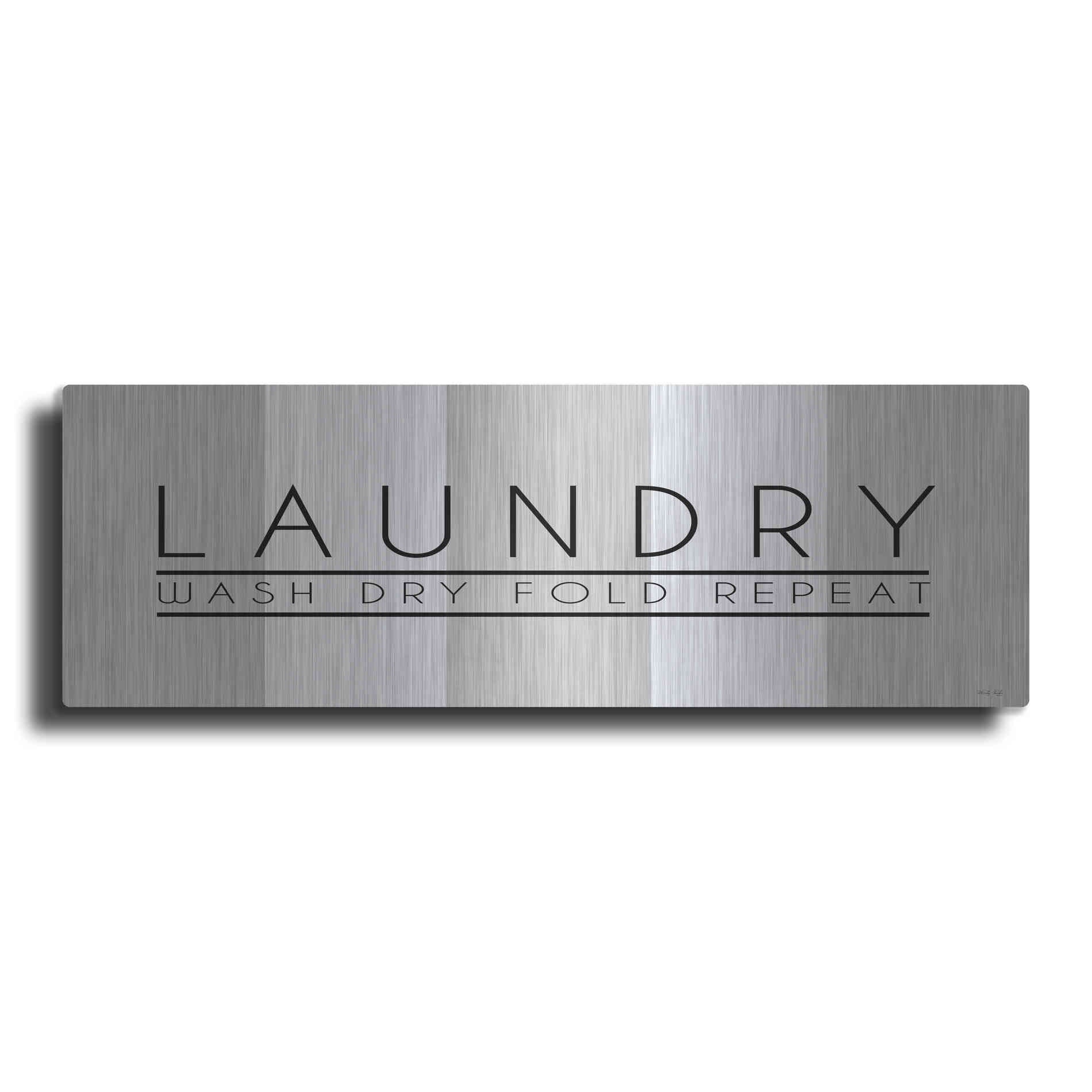Luxe Metal Art 'Laundry - Wash, Dry, Fold, Repeat 1' by Cindy Jacobs, Metal Wall Art
