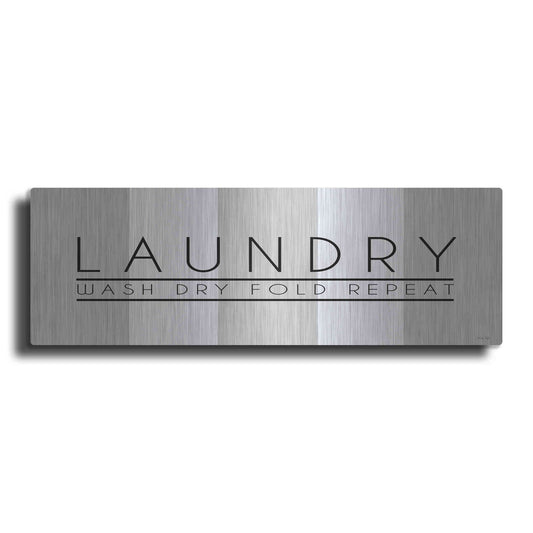 Luxe Metal Art 'Laundry - Wash, Dry, Fold, Repeat 1' by Cindy Jacobs, Metal Wall Art