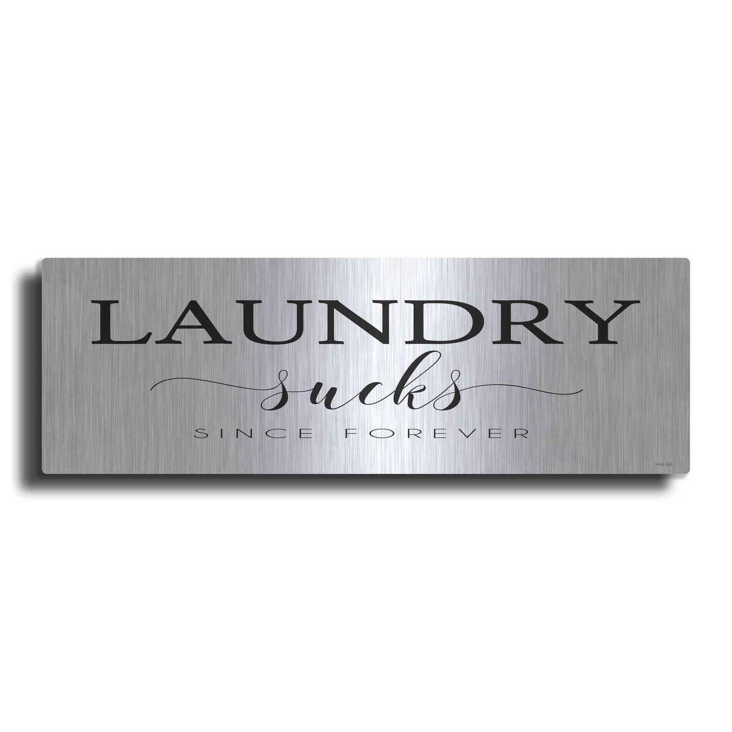 Luxe Metal Art 'Laundry Sucks' by Cindy Jacobs, Metal Wall Art