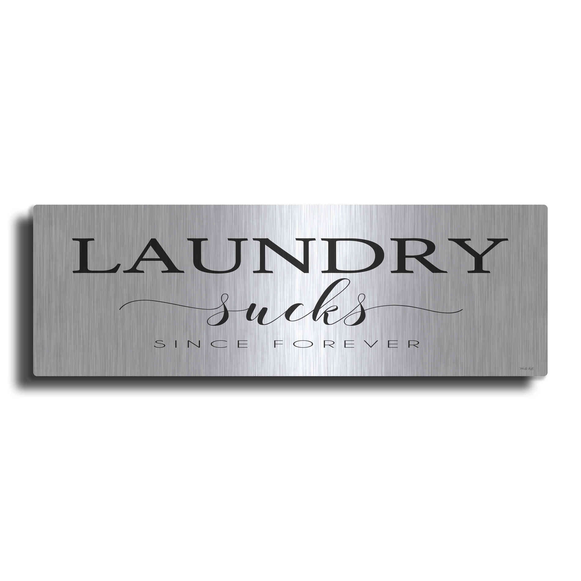 Luxe Metal Art 'Laundry Sucks' by Cindy Jacobs, Metal Wall Art