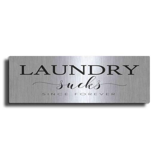 Luxe Metal Art 'Laundry Sucks' by Cindy Jacobs, Metal Wall Art