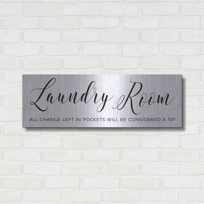 Luxe Metal Art 'Laundry Room' by Cindy Jacobs, Metal Wall Art,36x12