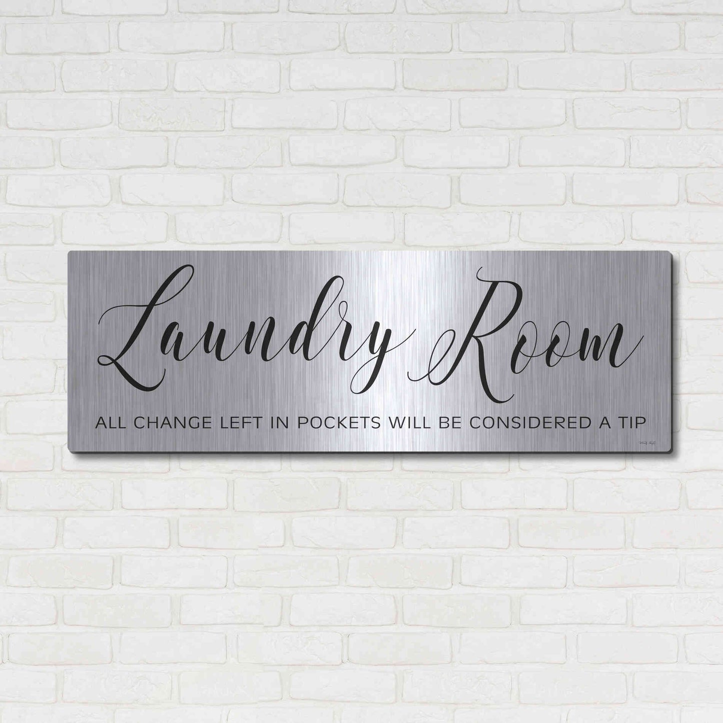 Luxe Metal Art 'Laundry Room' by Cindy Jacobs, Metal Wall Art,48x16