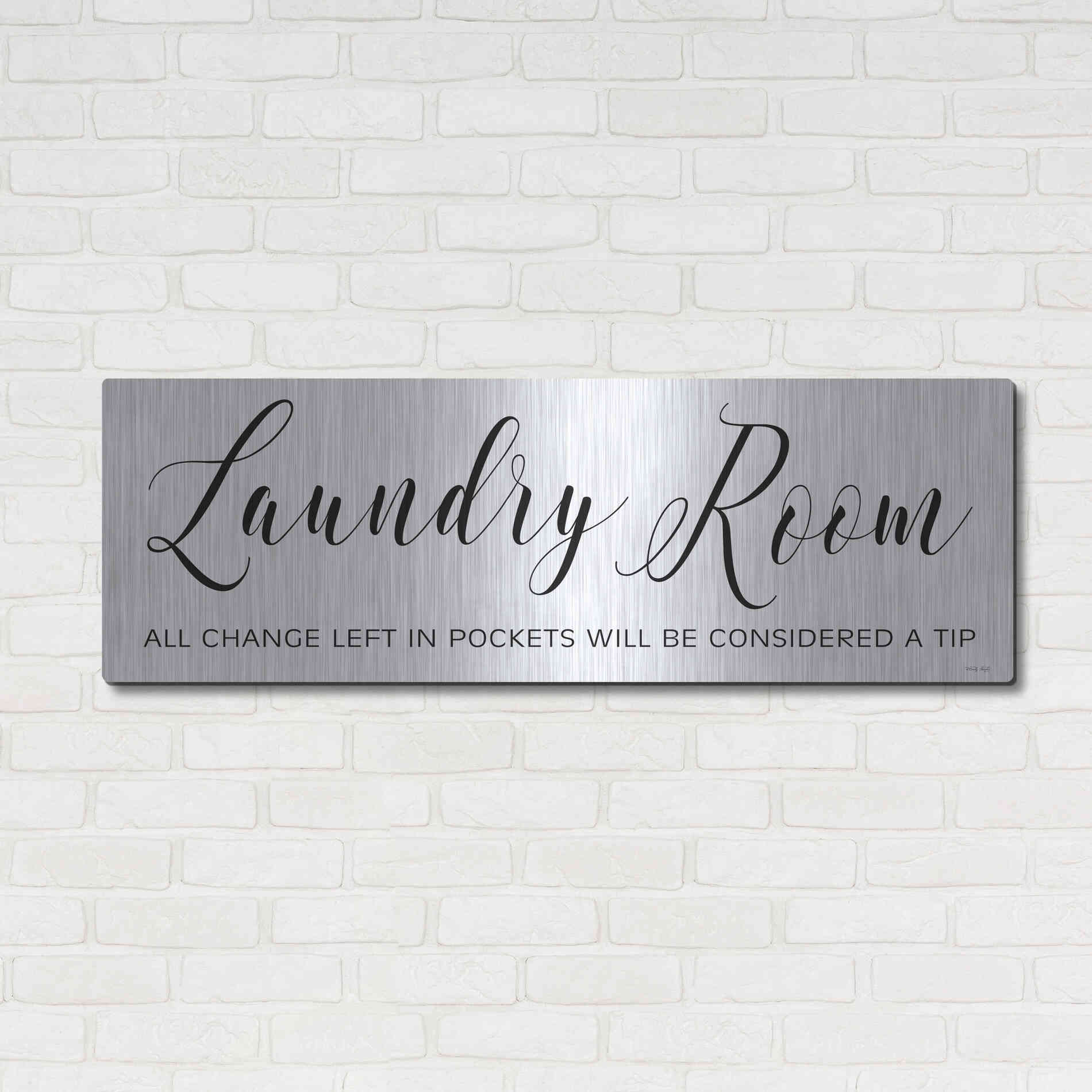 Luxe Metal Art 'Laundry Room' by Cindy Jacobs, Metal Wall Art,48x16