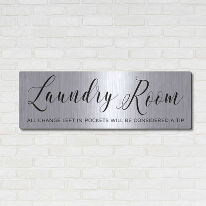 Luxe Metal Art 'Laundry Room' by Cindy Jacobs, Metal Wall Art,48x16