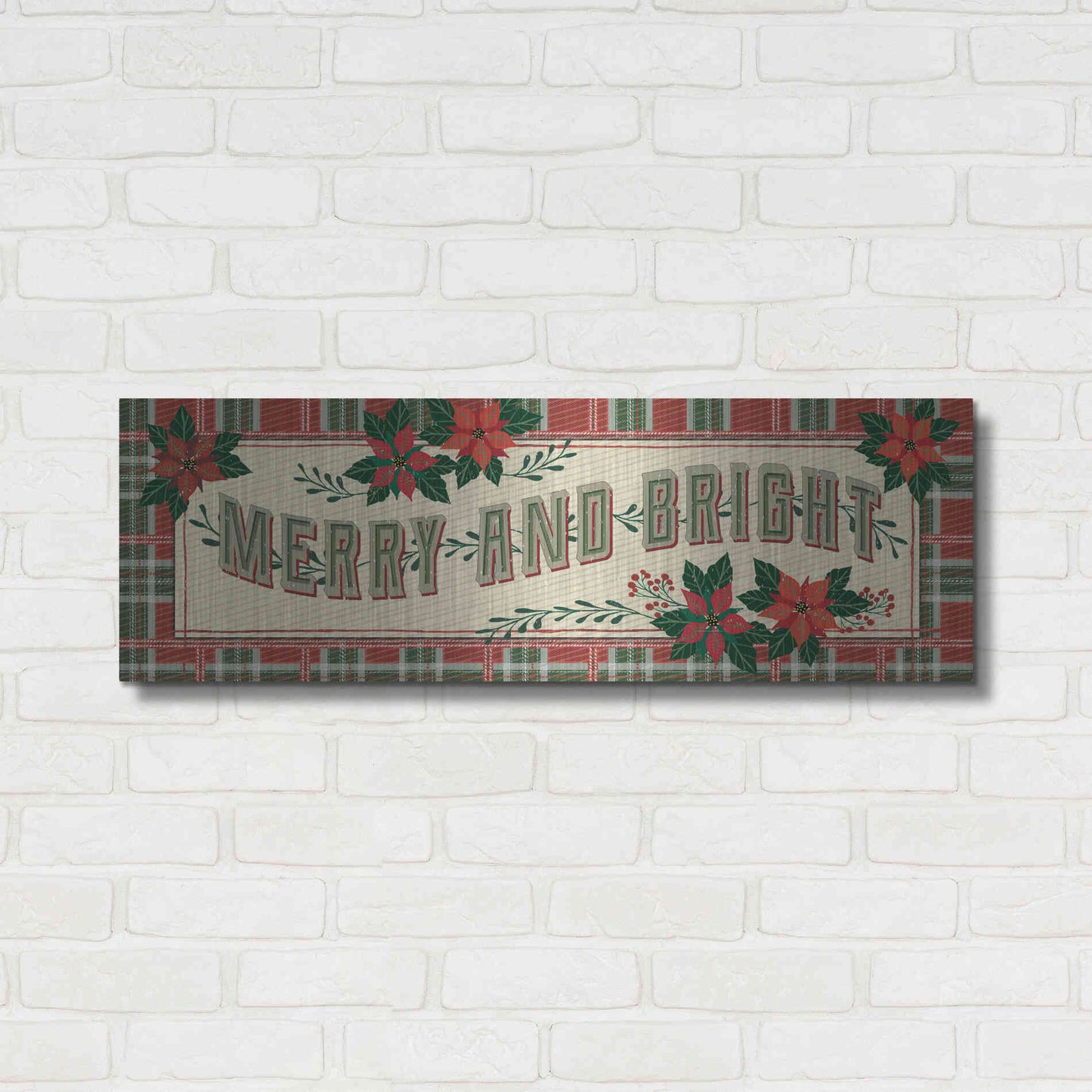 Luxe Metal Art 'Nostalgic Merry & Bright' by Cindy Jacobs, Metal Wall Art,36x12