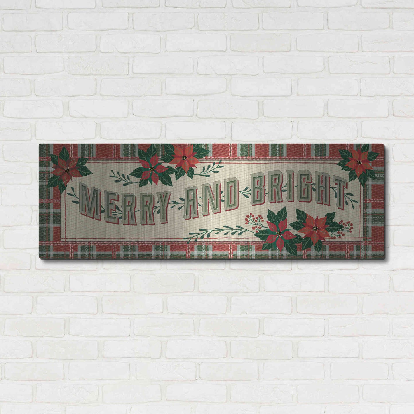 Luxe Metal Art 'Nostalgic Merry & Bright' by Cindy Jacobs, Metal Wall Art,48x16