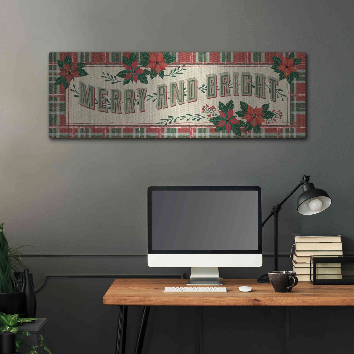 Luxe Metal Art 'Nostalgic Merry & Bright' by Cindy Jacobs, Metal Wall Art,48x16