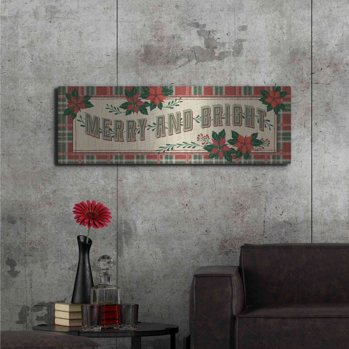 Luxe Metal Art 'Nostalgic Merry & Bright' by Cindy Jacobs, Metal Wall Art,48x16