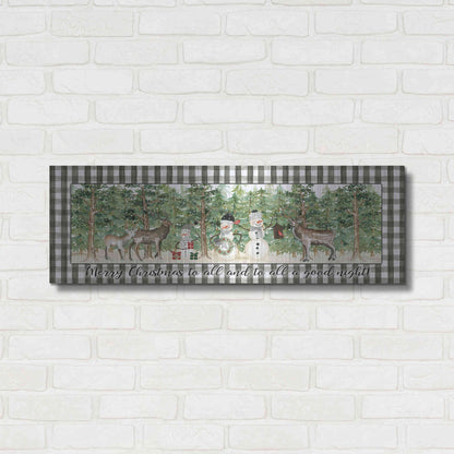 Luxe Metal Art 'Merry Christmas to All on Plaid' by Cindy Jacobs, Metal Wall Art,36x12