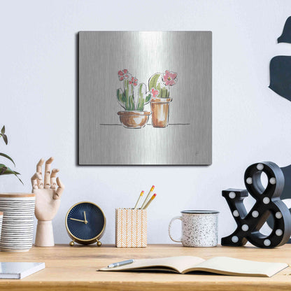 Luxe Metal Art 'Desert Bloom VI' by Daphne Brissonet, Metal Wall Art,12x12