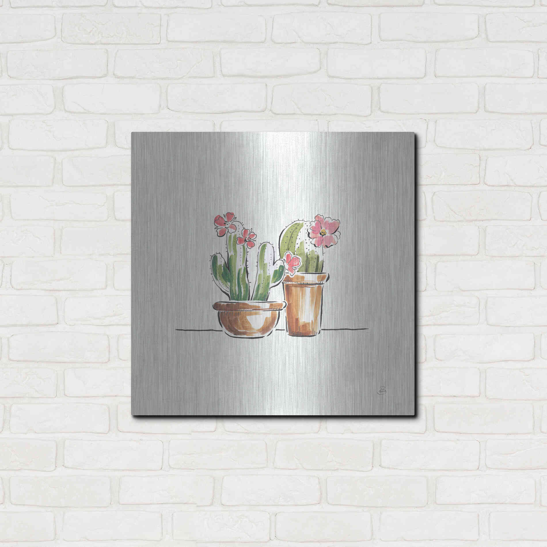 Luxe Metal Art 'Desert Bloom VI' by Daphne Brissonet, Metal Wall Art,24x24