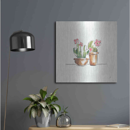 Luxe Metal Art 'Desert Bloom VI' by Daphne Brissonet, Metal Wall Art,24x24