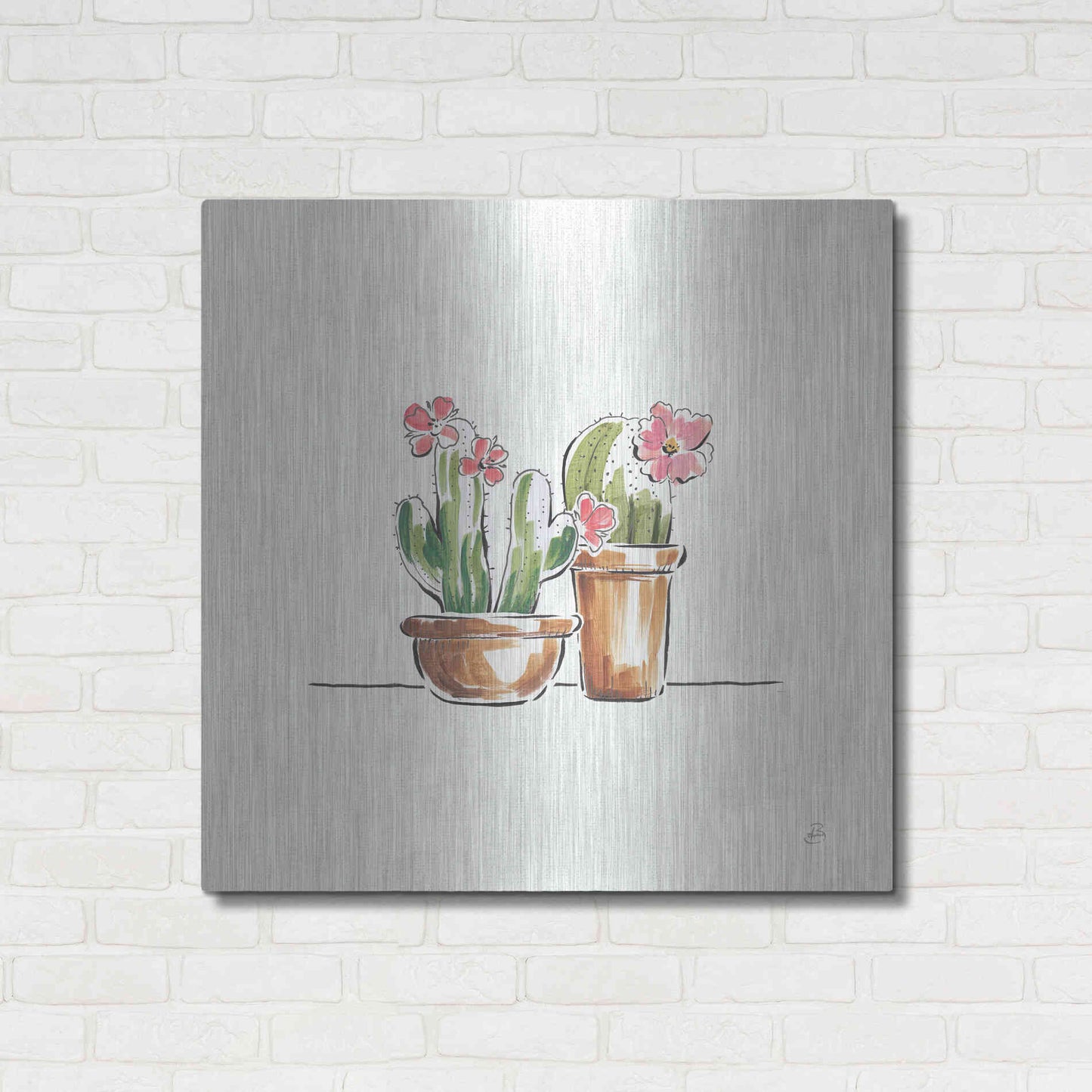 Luxe Metal Art 'Desert Bloom VI' by Daphne Brissonet, Metal Wall Art,36x36