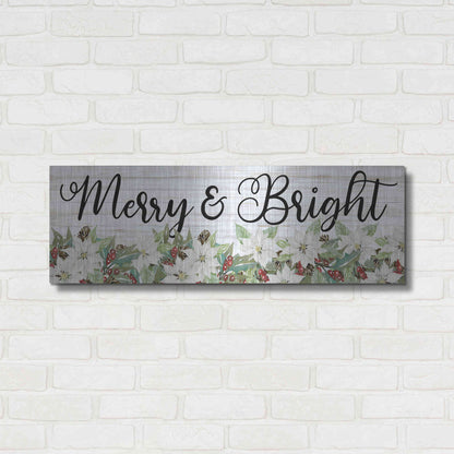 Luxe Metal Art 'Merry & Bright' by Cindy Jacobs, Metal Wall Art,36x12