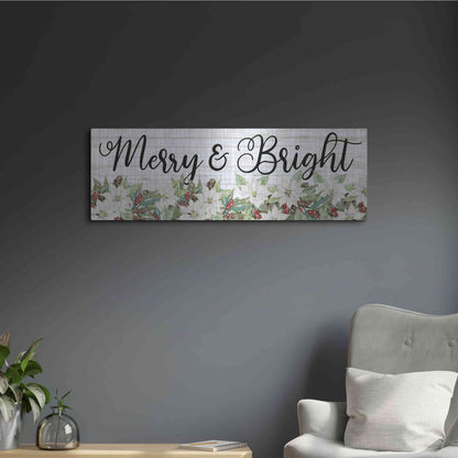 Luxe Metal Art 'Merry & Bright' by Cindy Jacobs, Metal Wall Art,36x12